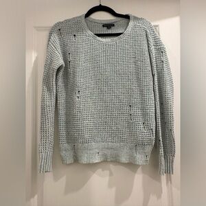 American Eagle Outfitters Aqua Distressed Sweater (Size XS)